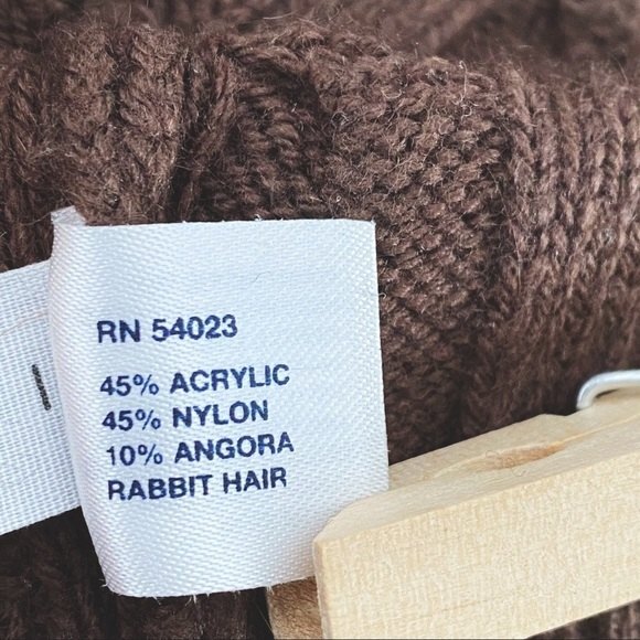 GAP XSP Extra Small Petite Sweater Women's Cable Knit Crewneck Brown Long Sleeve - Picture 9 of 10
